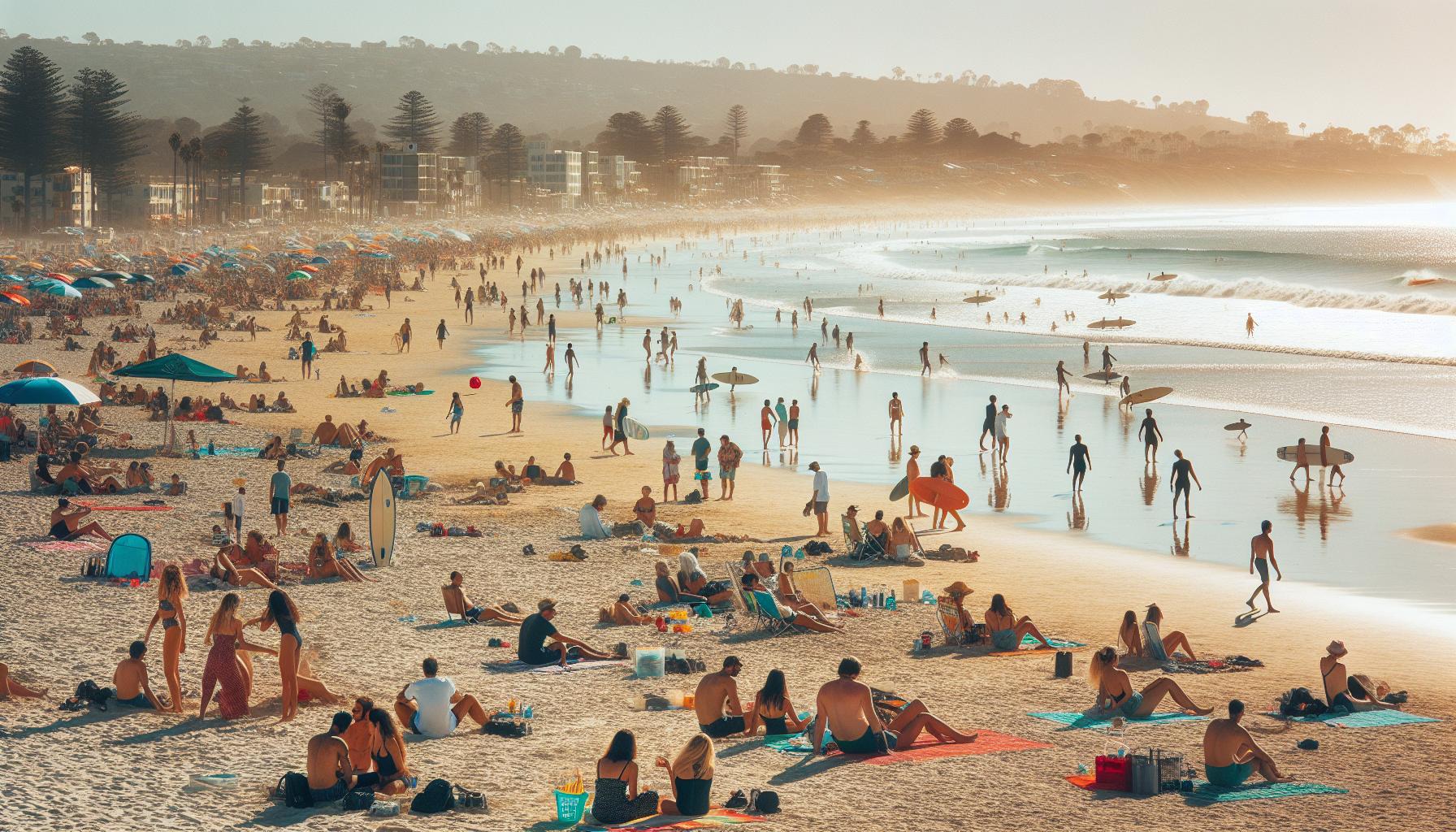 The Vibrant Mission Beach Scene: Surf, Sun, and Fun