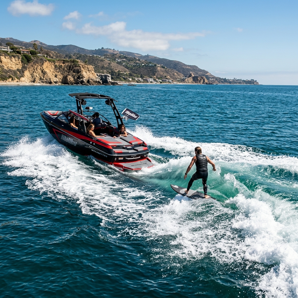 Nautique vs Malibu vs ATX Surf Boats: The Ultimate Wake Boat Comparison 2 Malibu Boats Surf Gate in action
