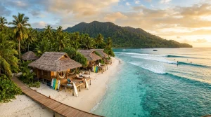 Surfing Magazine | PDR – Destinations, Gear & Technique Guides 2 Luxury beachfront surf resort in the Mentawai Islands overlooking peeling reef break waves